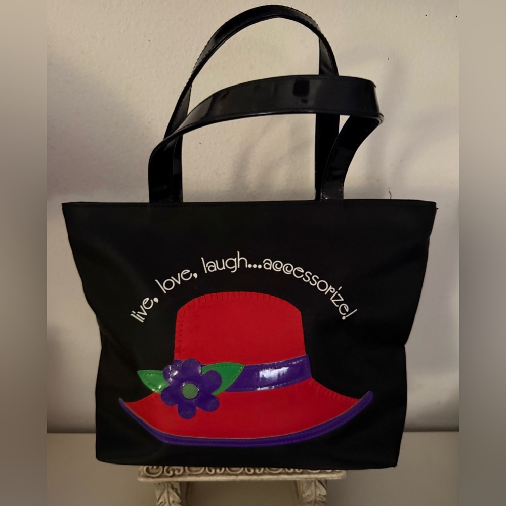 Red Hat Society Womans Black Handbag Purse “Live Love Laugh…Accessorize”